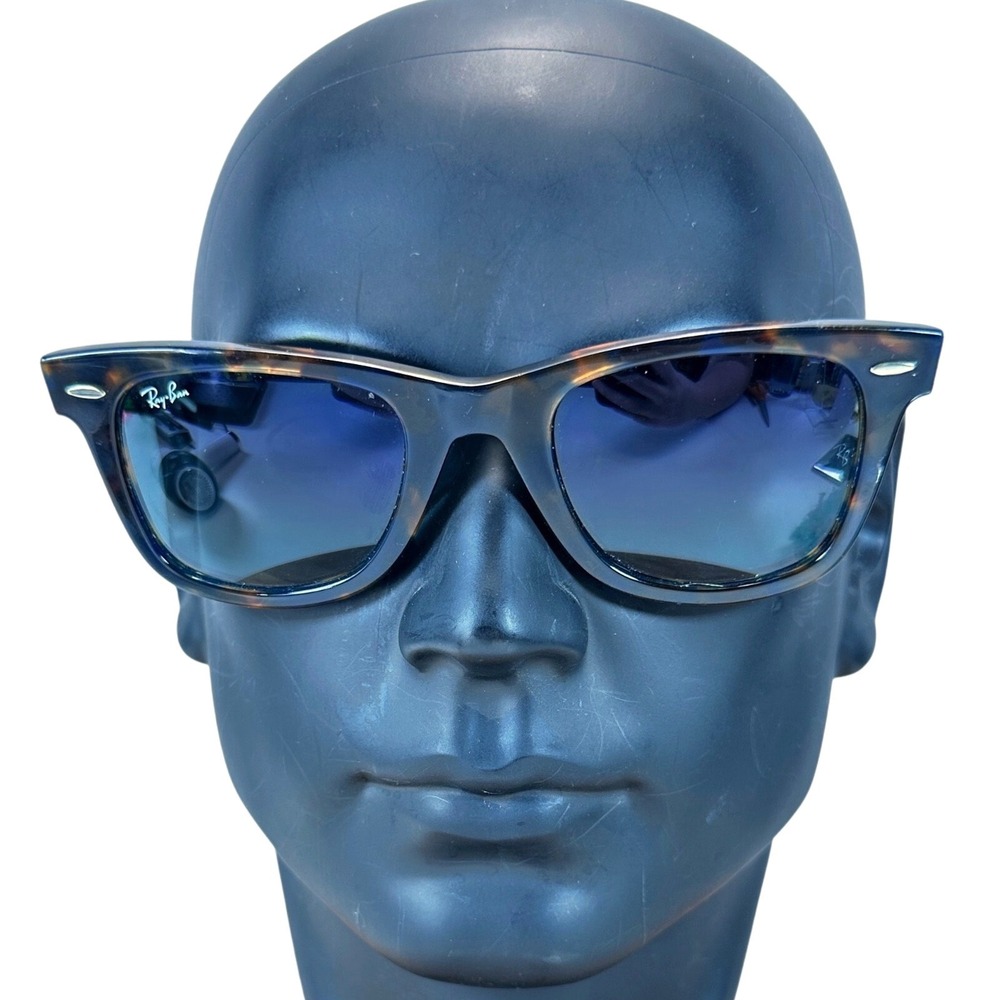Ray-Ban RB2140 50 MM Original Wayfarer Tortoise Sunglasses Y2K Blue Lenses